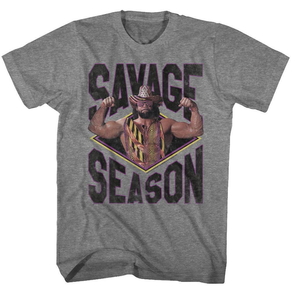 Macho Man Savage Season Graphite Heather Adult T Shirt